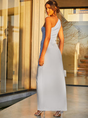 One-Shoulder Bodycon Dress in Blue