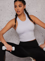 Racer Back Sports Top in White